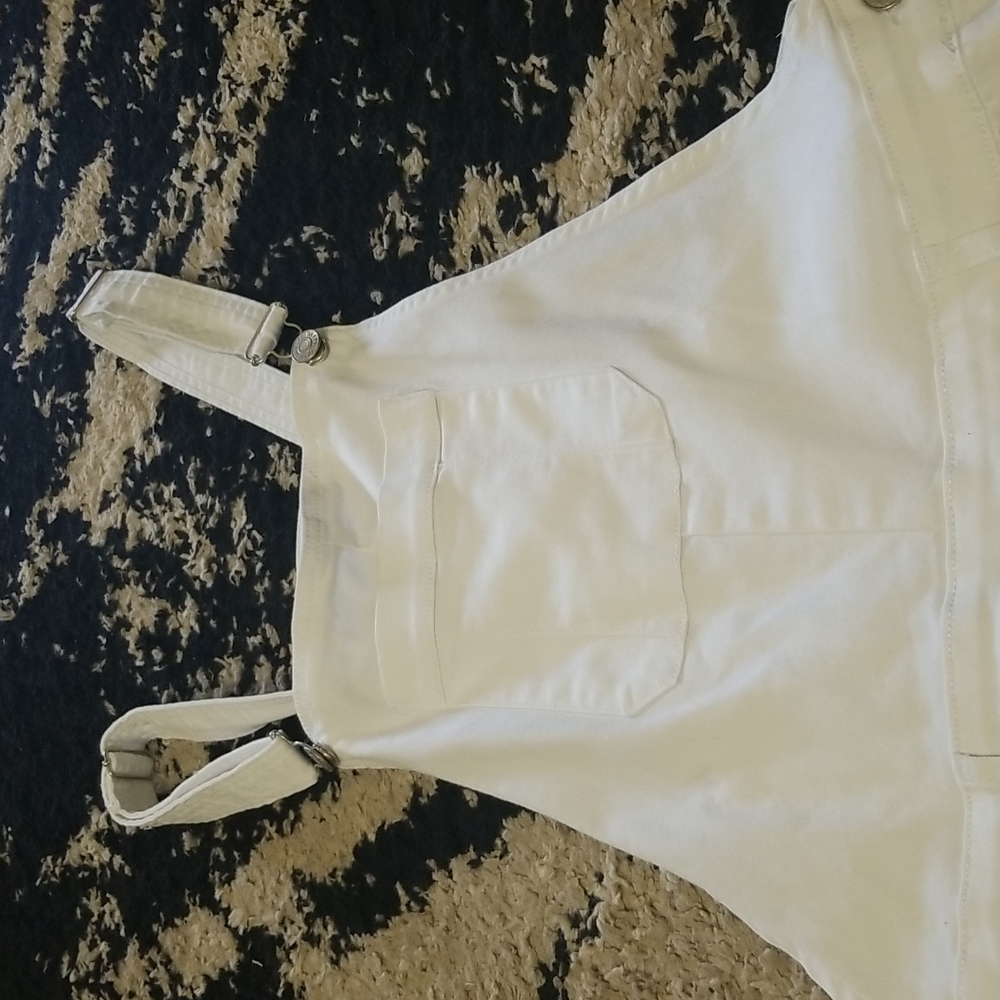 ⛱️YMI Jean's Curvt Fit White Distressed Shortalls Size 17 Jrs - Picture 3 of 12